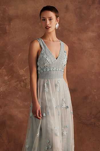 verb by pallavi singhee sleeveless v-neck lace maxi dress undefined