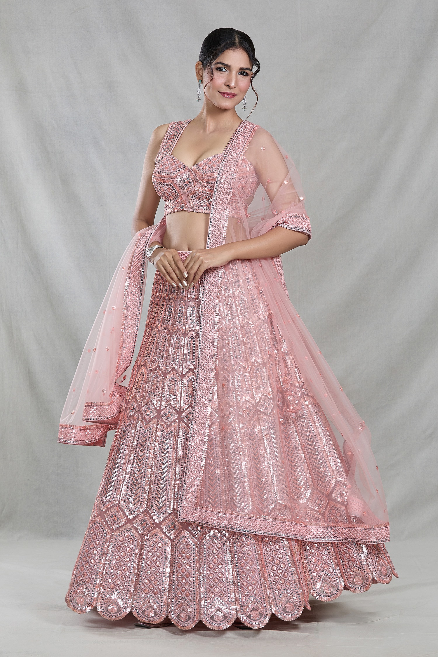 Sequin Bahar Mahal Embroidered Lehenga Set