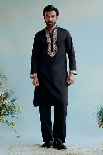 Floral Embroidered Straight Kurta With Pant
