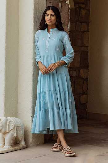 Aralam dress Blue One shopulder drape dress