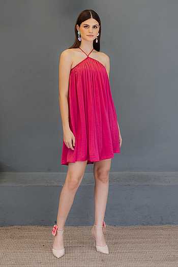 sachin and babi light blue dress HALTER NECK MINI DRESS | Pink main image 0