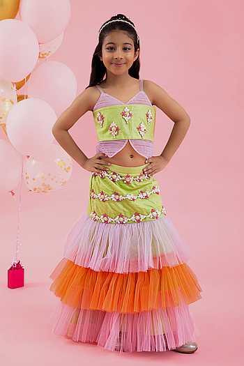 girls-pink-yellow-ikat-digital-print-ready-to-wear-lehenga-blouse-with-jacket