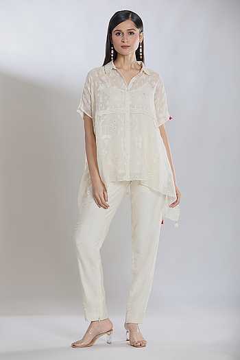 Meadows Patch Pocket Chanderi Shirt