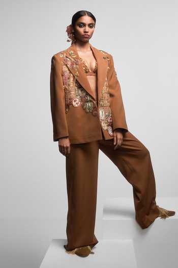 Jaipur Cotton Green Blazer