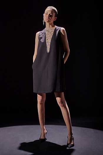 sheer yoke dress Long dress with sheer yoke