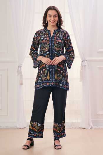 Women Linen Multicolor Calico Print Kurta Comfort Pant Dupatta main image 1