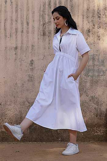 plain white shirt dress Fit & Flare Shirt Dress