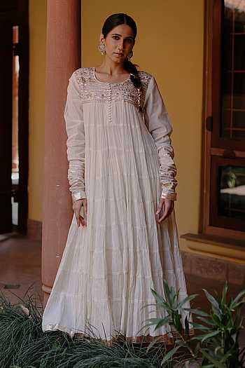 Nidhi collection - Designer Anarkali with Embroidered Yoke