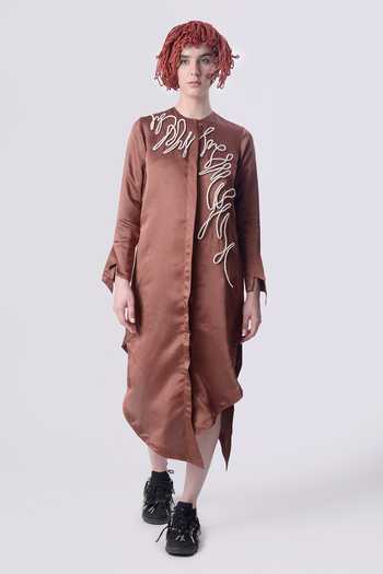 Shop Brown designer Linen Dresses for Women Online | Aza Fashions
