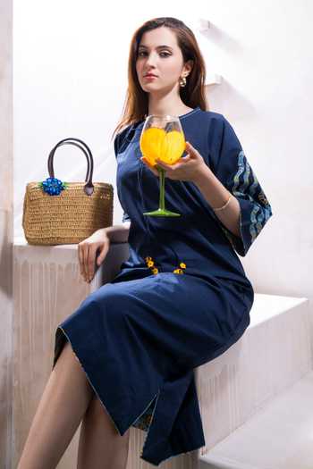 knee length a line dress Suzhoufashion A Line Royal Blue Wedding Guest Dress Square Neck Knee-Length Formal Dress