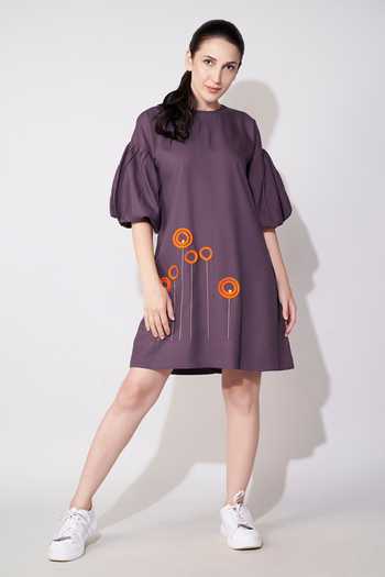 Pua Rayon Short Dress with Scarf Hem