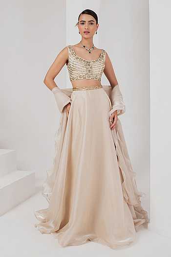 Smocked Silk Skirt knot Style Blouse