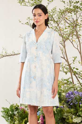 blue prom dress accessories Twirl Bodysuit Dress in Toile Safari