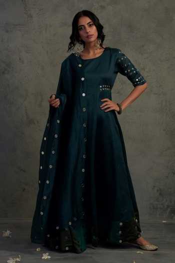 Chanderi Embroidered Anarkali Calf Length Kurta main image 1