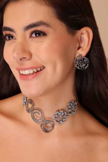 Buy Blue Stones Le Cercle Embellished Choker Necklace Set by Gaurish ...