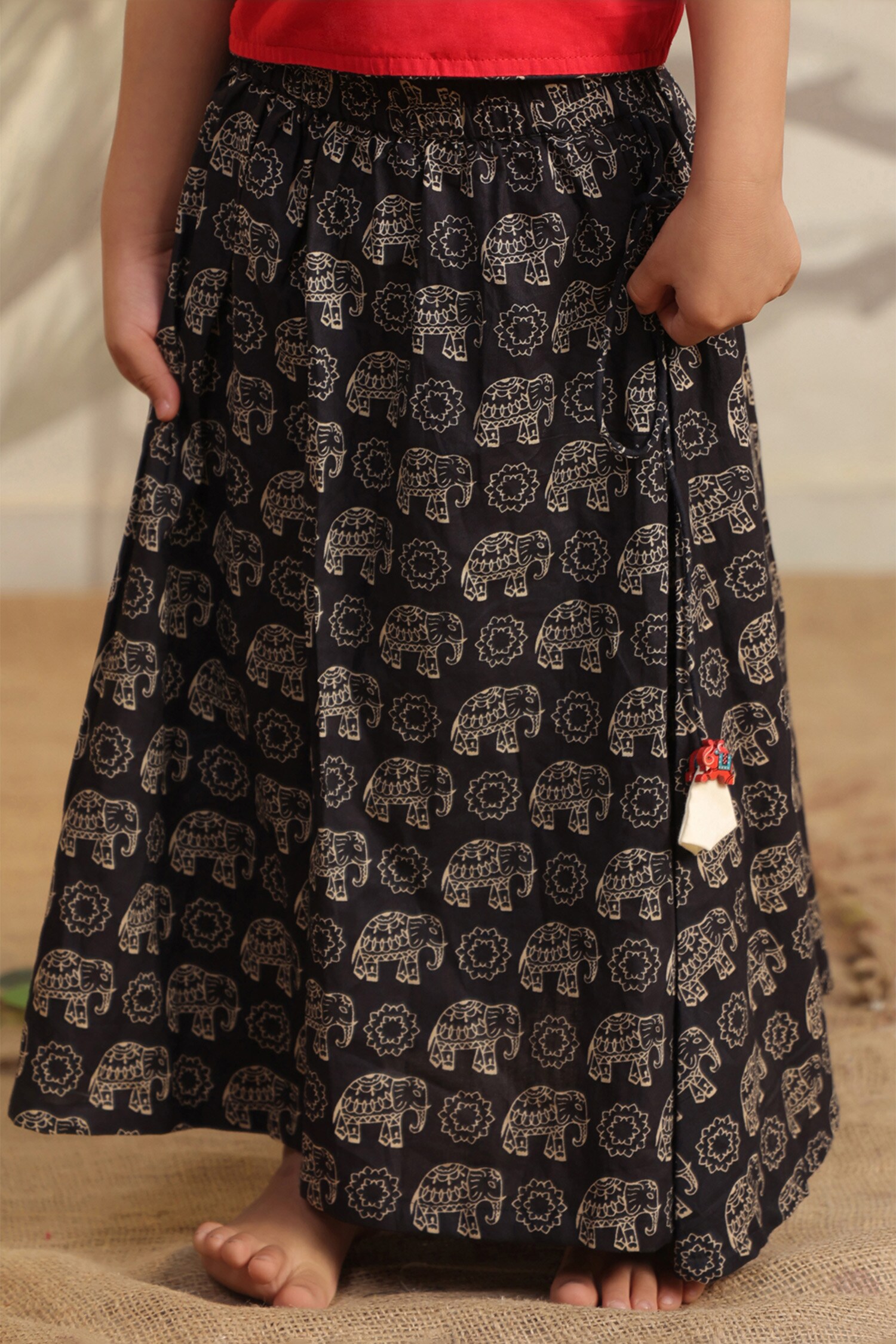 Indiamart Sarong Skirt Knee Length Tailored Wrap Around Linen - Main Image