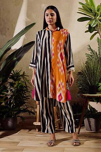 Women Multi Knited Woven Design Shirt