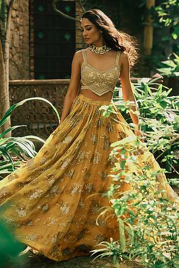 Lisa Sylvia Flower Print Lehenga Set