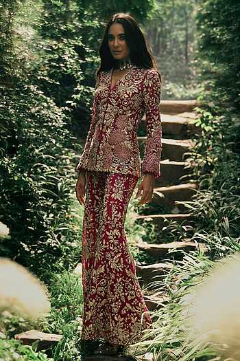 Lisa Embroidered Jacket With Pant