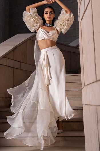 Draped Skirt With Blouse And Cape main image 0