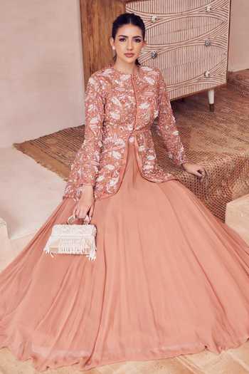 rose gold peplum dress Rose Gold Peplum and Plazzo Set