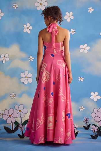 modest halter neck dress Denim Dress / Long Cotton Denim Summer Halter Dress : The Denim Collection no. 2 main image 1
