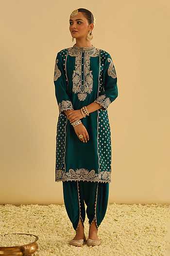 green emerald velvet dress Buy Ricka Gauba Olive Green Dhoti Skirt & Top For Women Available online at  ScrollnShops