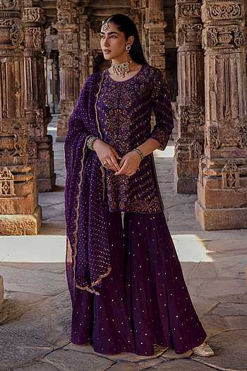 Naqsh Ambrosia Gota Embroidered Kurti Gharara Set