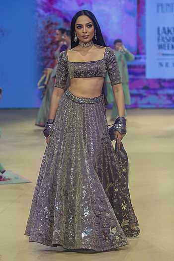 Johari Bazar Floral Embroidered Lehenga Set