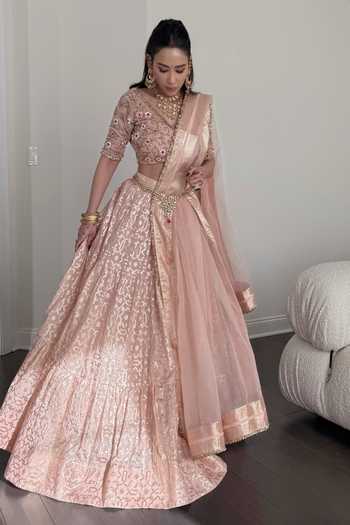 Chanderi Banarasi Bridal Lehenga Set
