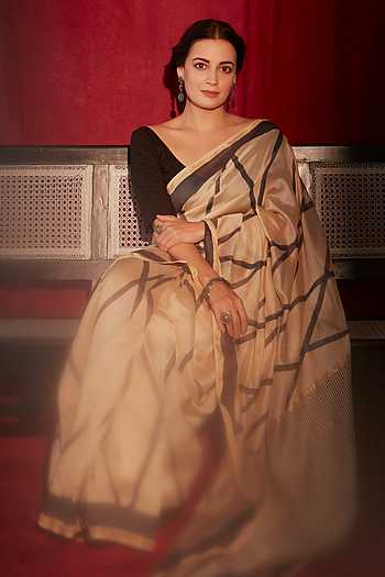 Chanderi Geometric Pattern Saree