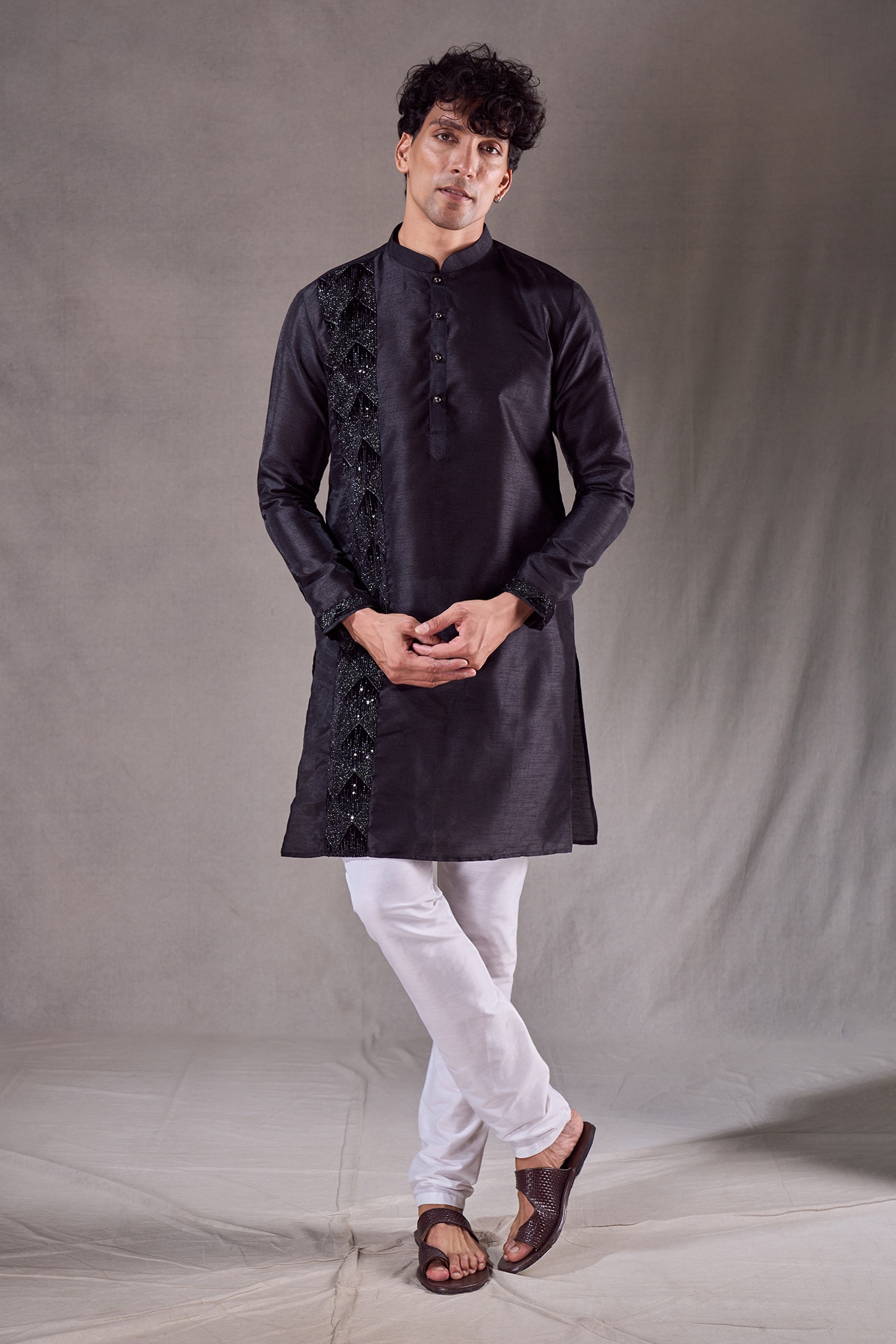 Diamond Placement Embroidered Kurta Set 