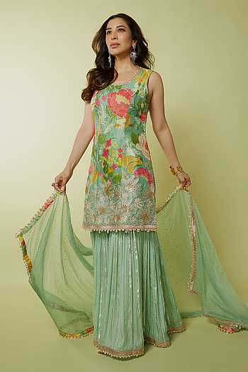 Sofina Floral Bloom Print Kurta Sharara Set
