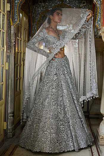 grey indian wedding dress Grey Indian Wedding Dresses & Outfits