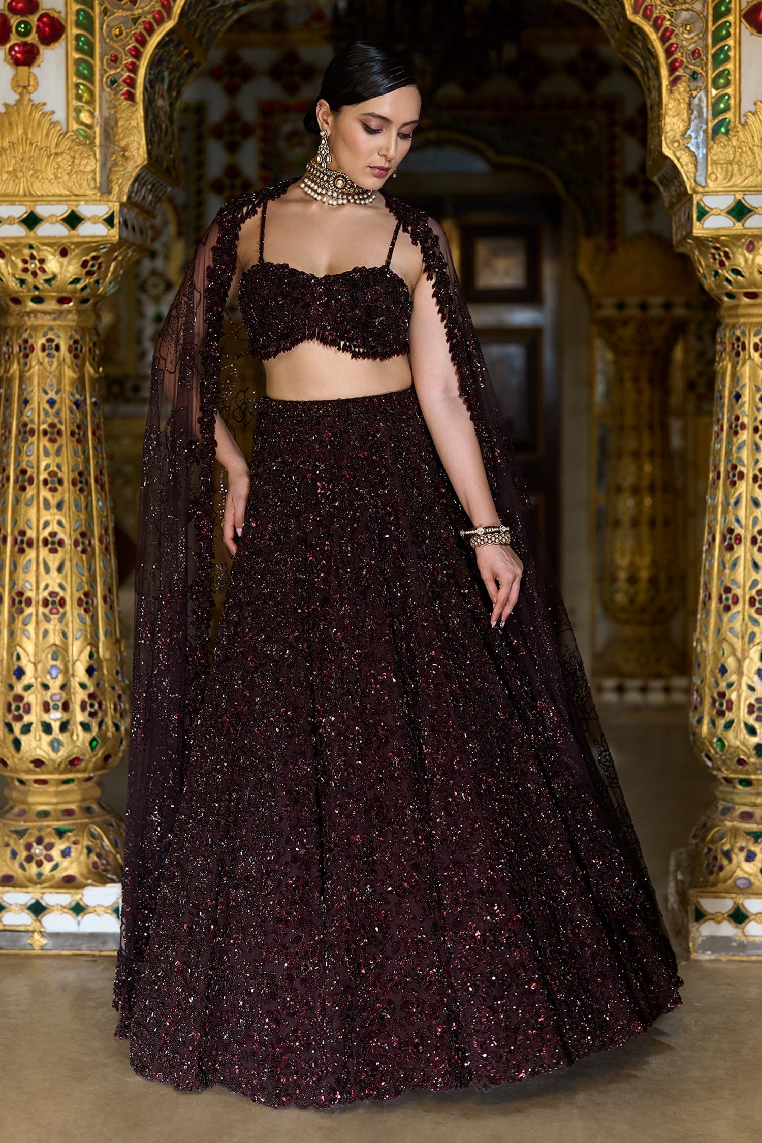 Tonal Crystal Embroidered Lehenga Set 