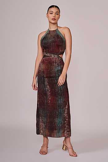 Ambrosia Print Halter Neck Dress