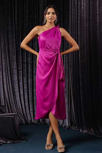 knee length dresses for ladies Buy A-line Midi Dress For Girls & Women Online in India-VogPap main image 0