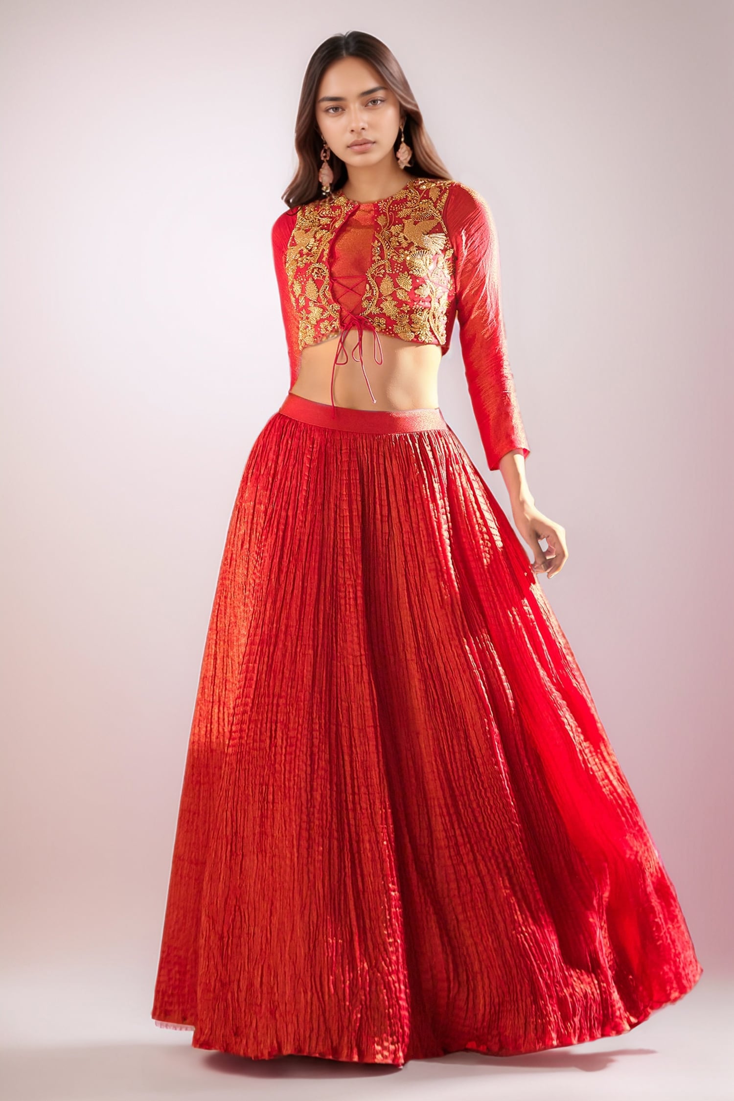 Tissue Crush Lehenga Set 