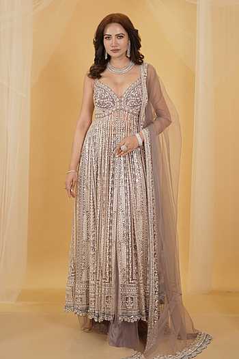 Ambrosia Dori Embroidered Anarkali & Palazzo Pant Set