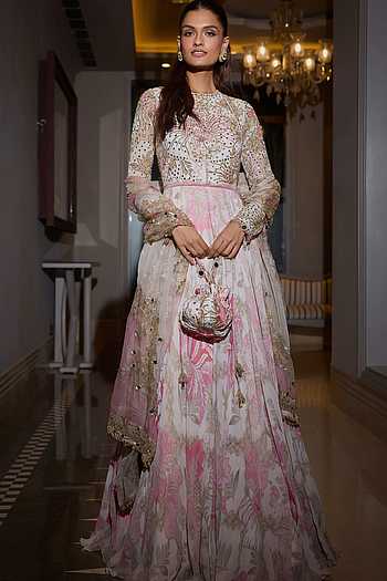 Persian Bloom Embellished Anarkali Set