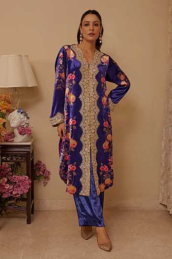 Botanical Lace Embellished Kurta Set