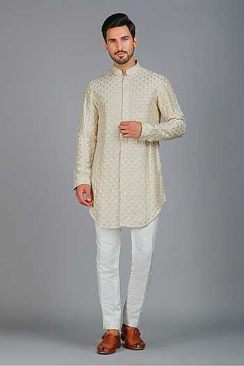 Floral Motif Embroidered Kurta