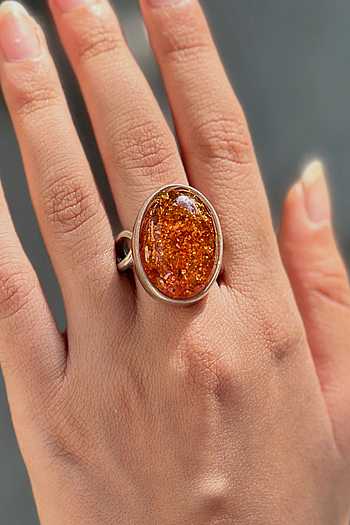 Buy Brown Stones Amber Ring by Anuka Jewels Online at Aza Fashions.