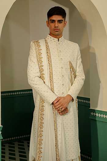 Dori Border Embroidered Sherwani Set