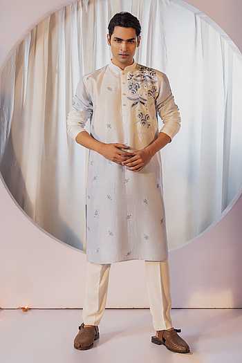 Gradient Embroidered Kurta & Pant Set