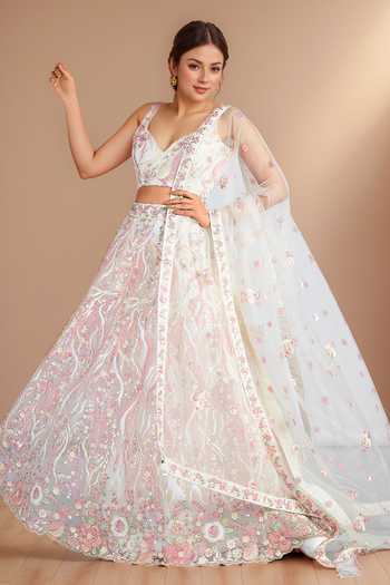 Floral Vine Sequin Embroidered Lehenga Set 