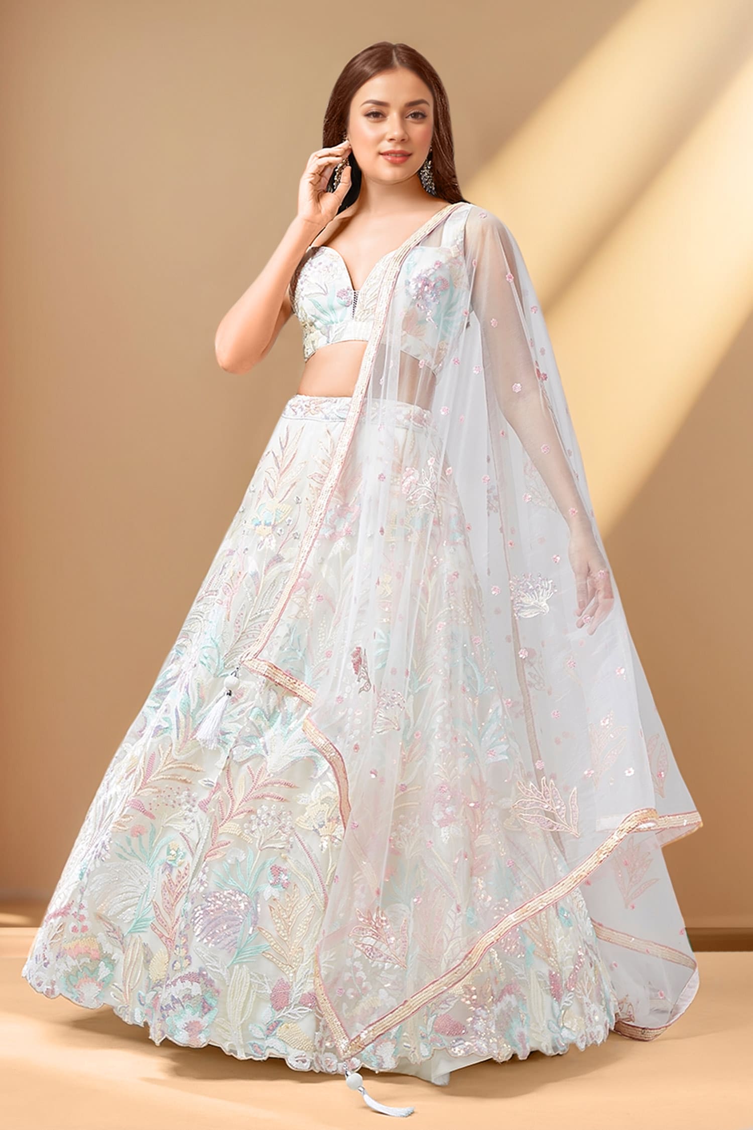 Floral Embroidered Lehenga Set 