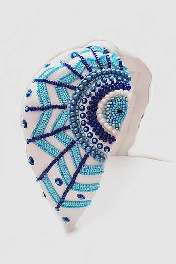 Shop The House Of Aqua White Sequins, Beads, Pearls Evil Eye  display picture 1