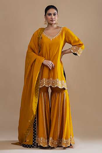 Embroidered Kurta & Gharara Set