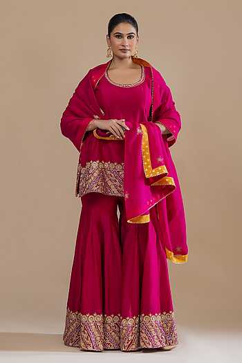 Gul Jaal Embroidered Kurta & Gharara Set